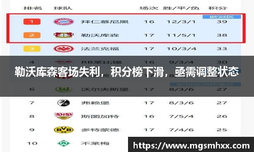 勒沃库森客场失利，积分榜下滑，亟需调整状态